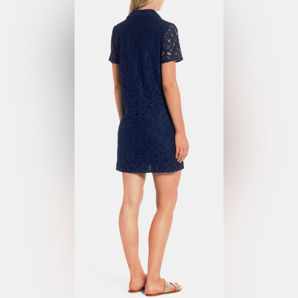 Lilly Pulitzer NWT Nelle Shirtdress Navy Lace - Picture 4 of 8